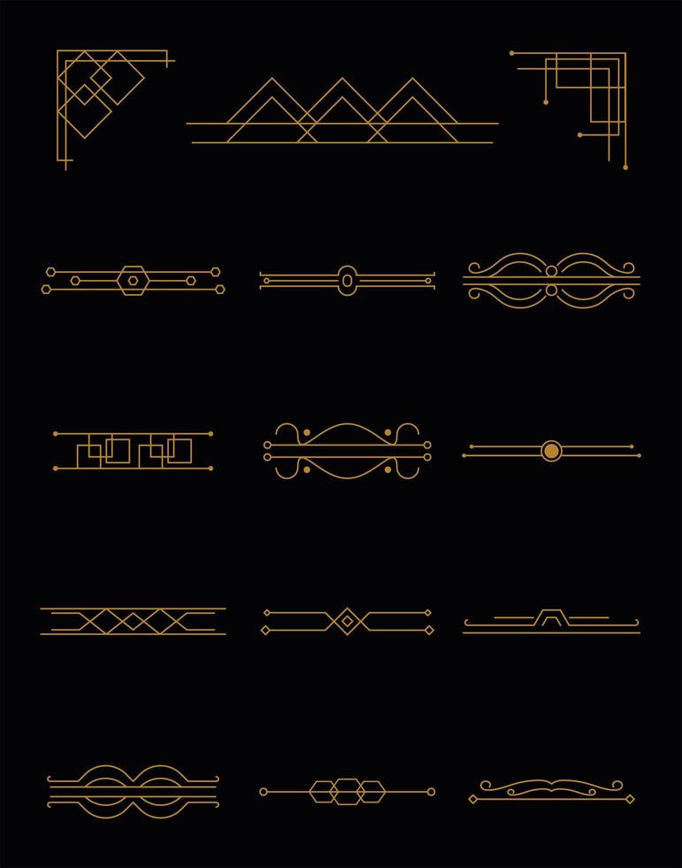 fifteen art deco vector