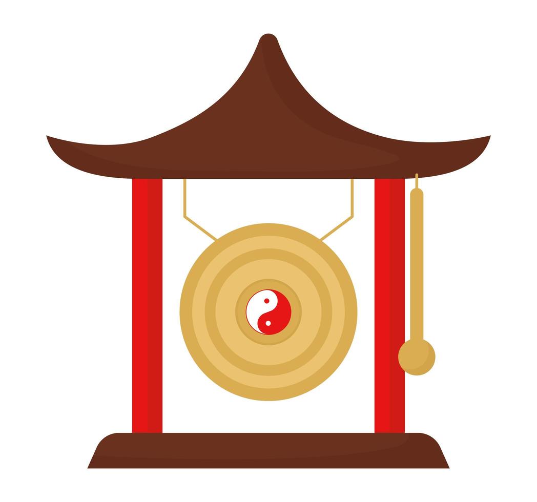 gong chino decorativo vector