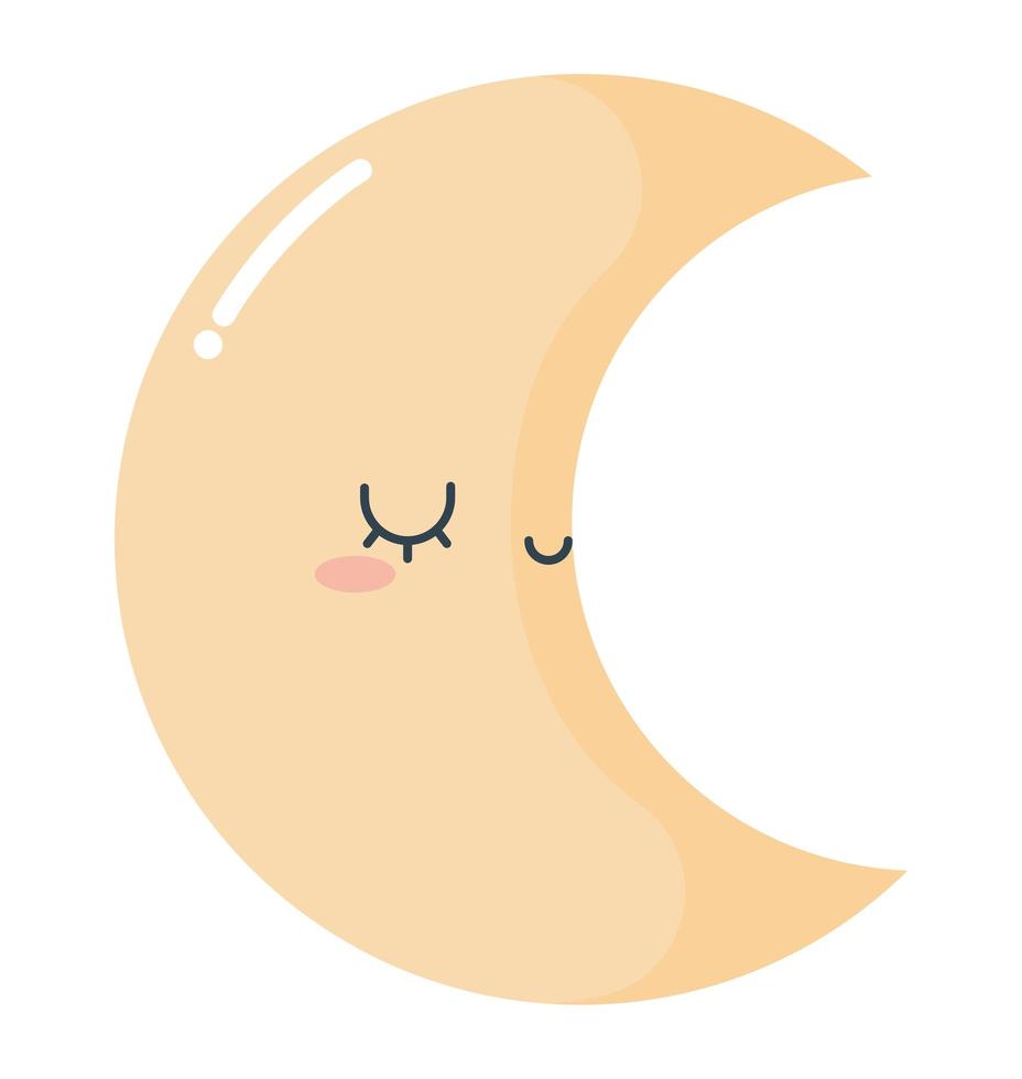 sleepy moon design vector