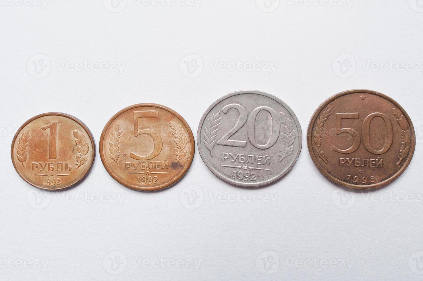 conjunto de monedas de rublos rusos, 1992-1993 foto