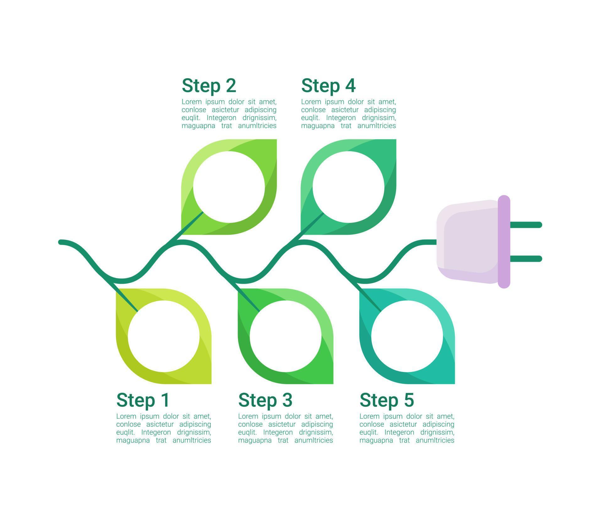 Green power generation infographic chart design template 5970628 Vector