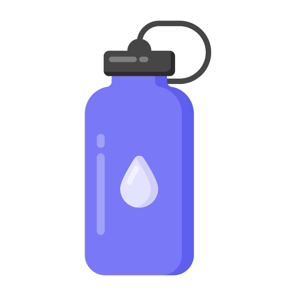 Sports drinking equipment, flat icon of water bottle vector
