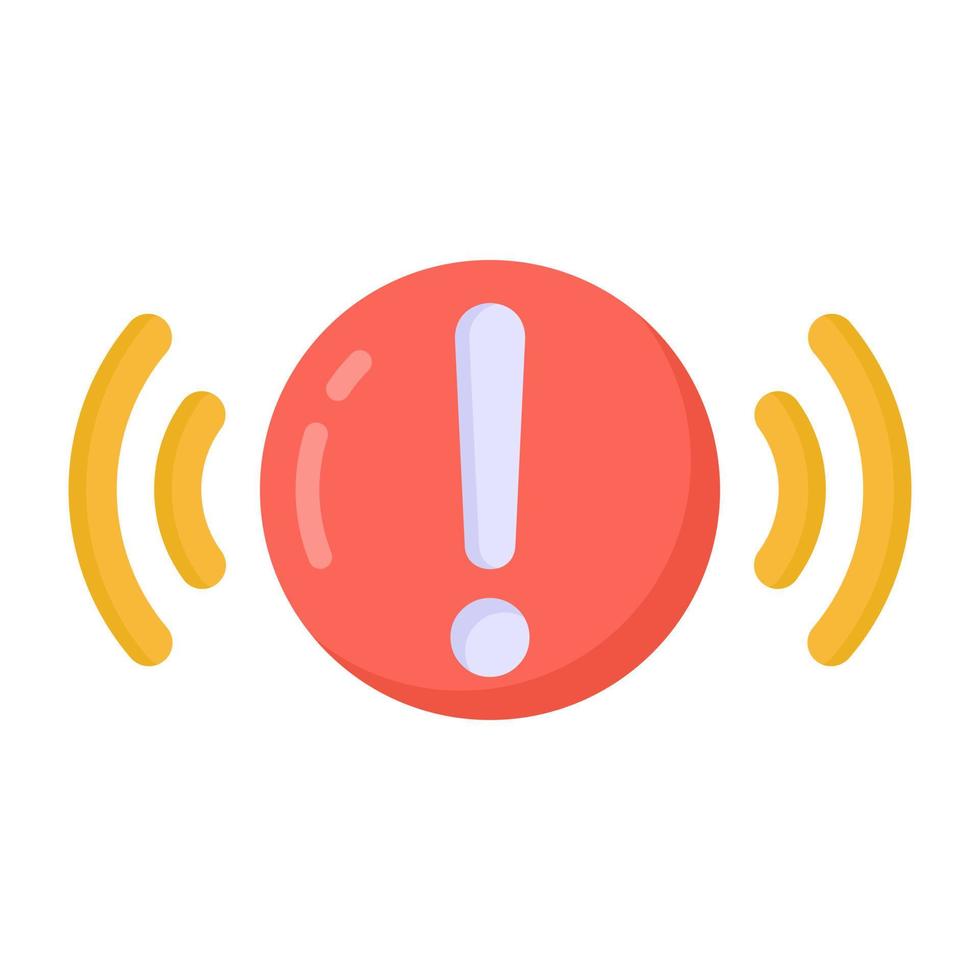 Attention in flat style icon, alert symbol vector