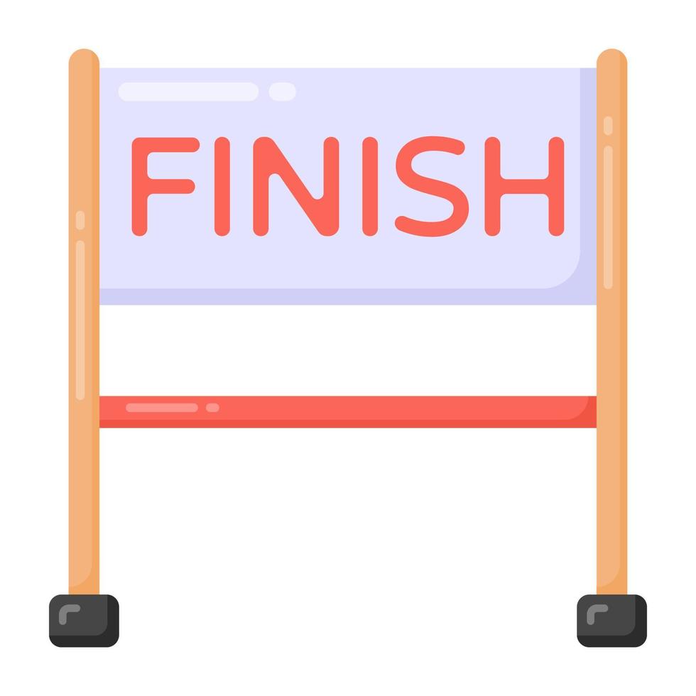 Race ending point, flat icon of finish line vector