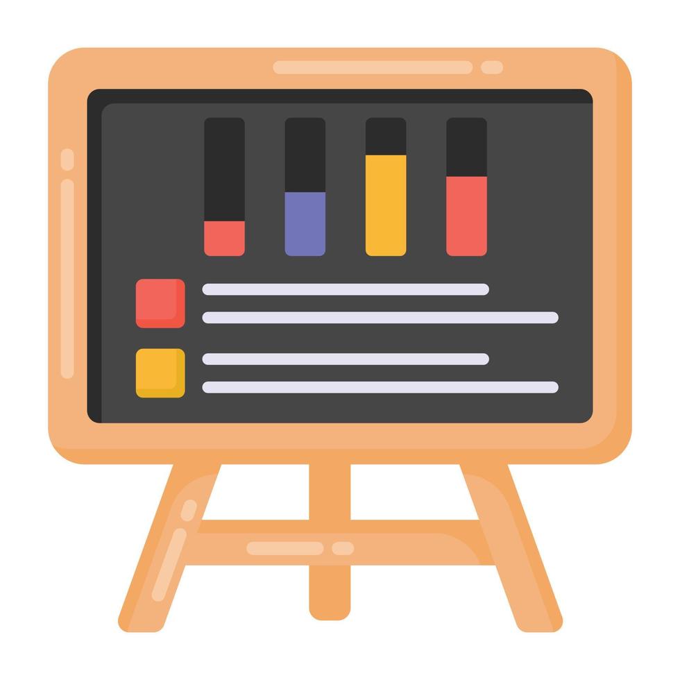 Chart board in flat style icon vector