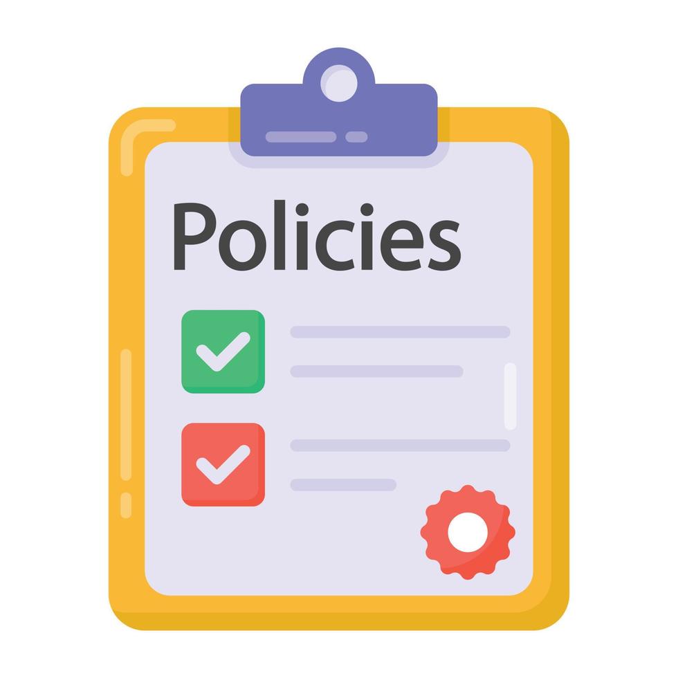 Policies in flat style editable vector