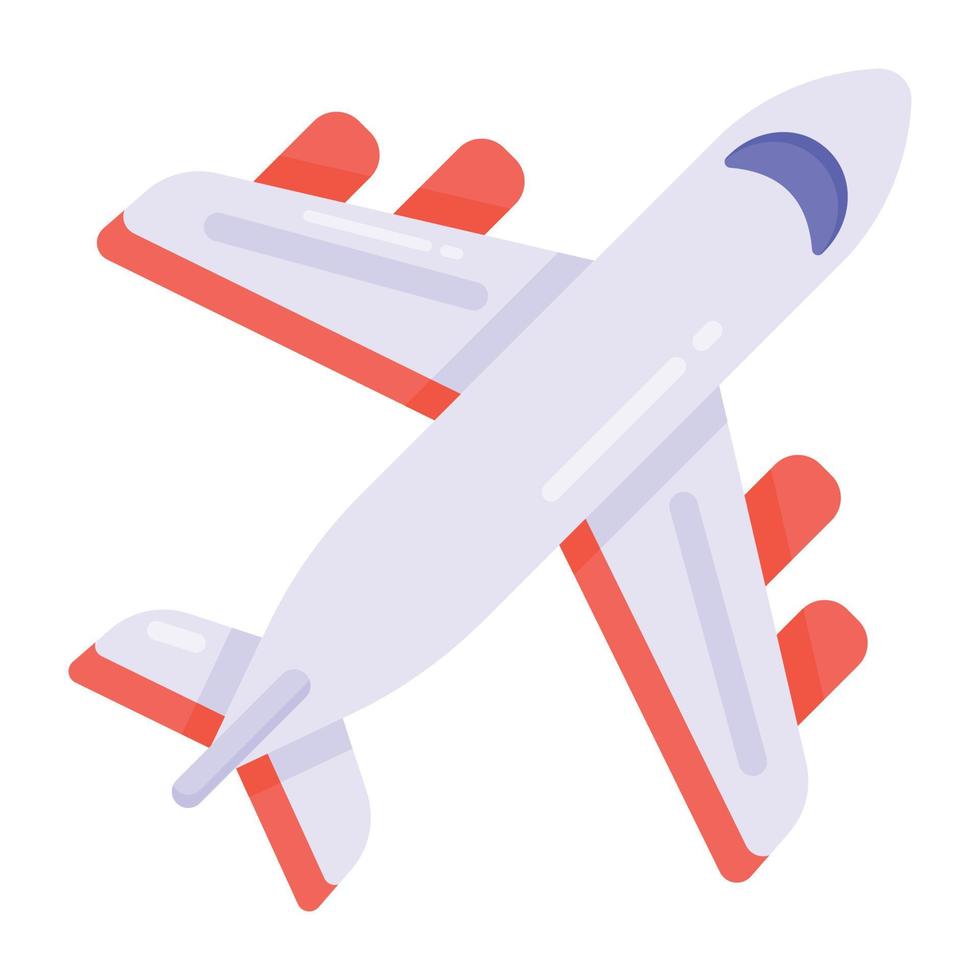 It's time to fly by air, aeroplane icon in flat vector style