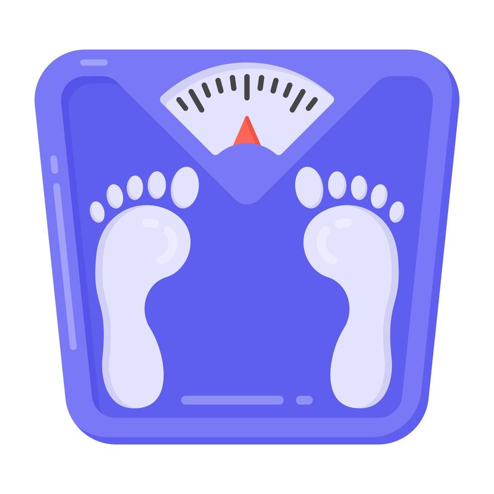 Scale to measure weight, weight machine icon in flat style vector