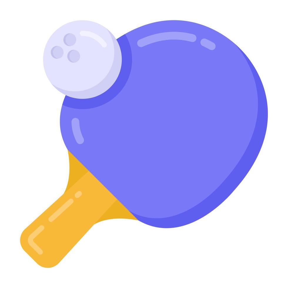Racket with ball, flat icon of table tennis vector