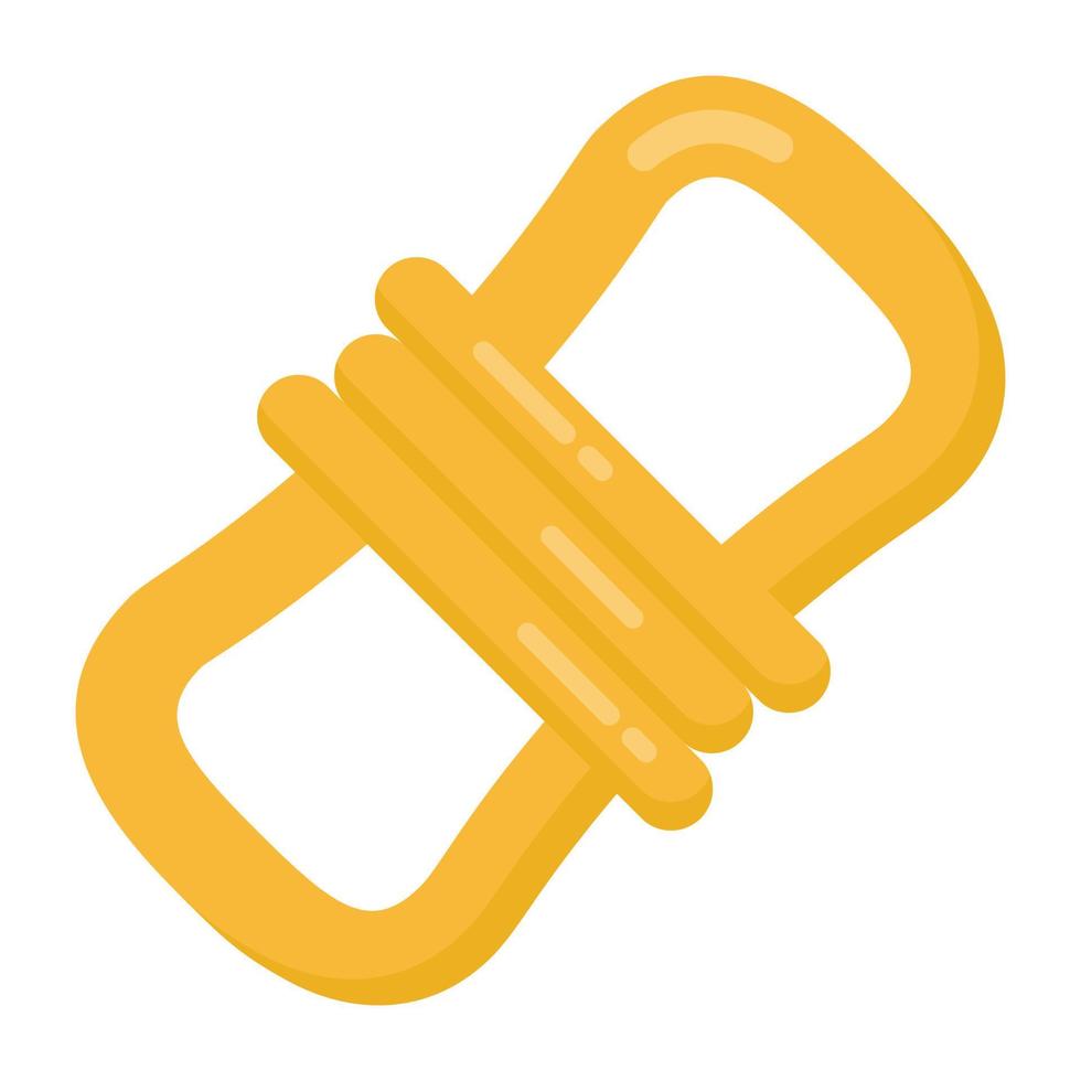 A climb rope used in military purposes, flat icon vector