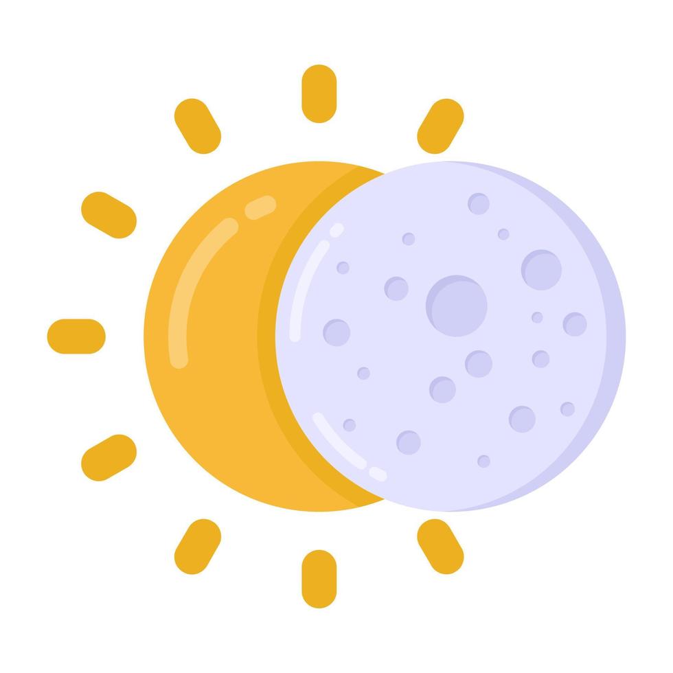 un estilo plano editable del icono del amanecer vector