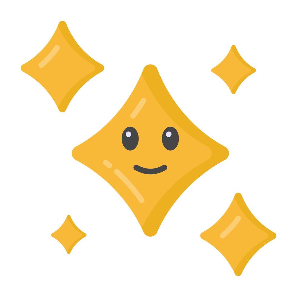 A flat design icon of sparkling stars vector