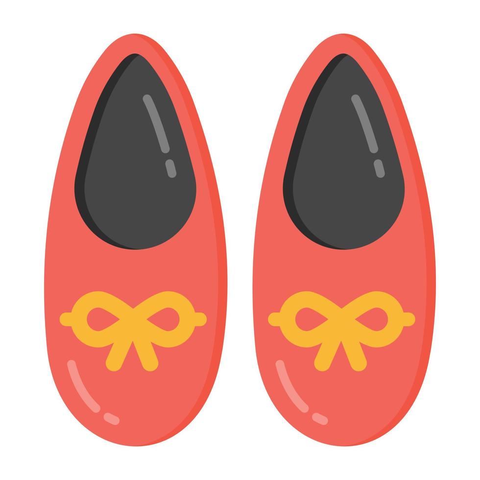 Beautiful pair of lady shoes, flat icon vector