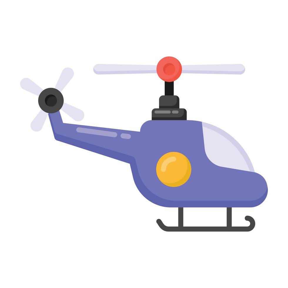 Flat chopper icon vector, helicopter vector