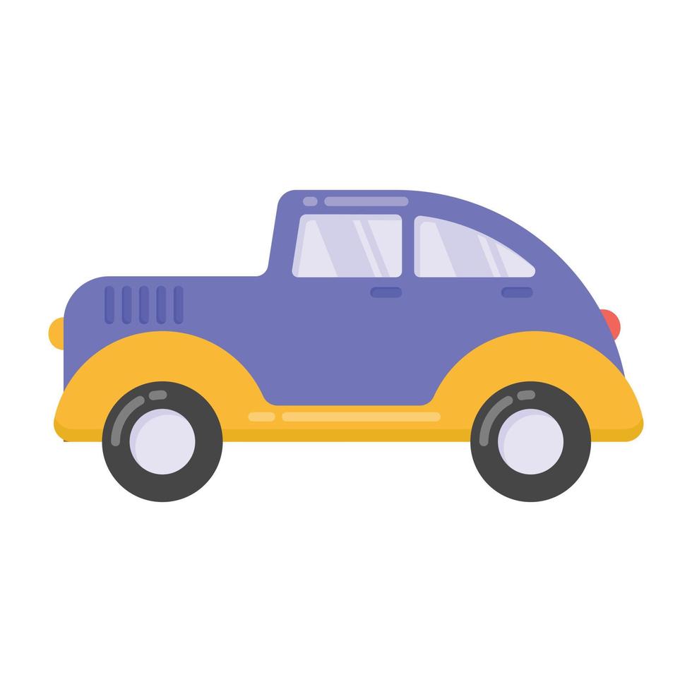 Retro car icon of flat design, classic transport vector