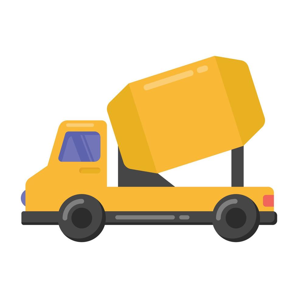 Concrete mixer vector icon in flat design