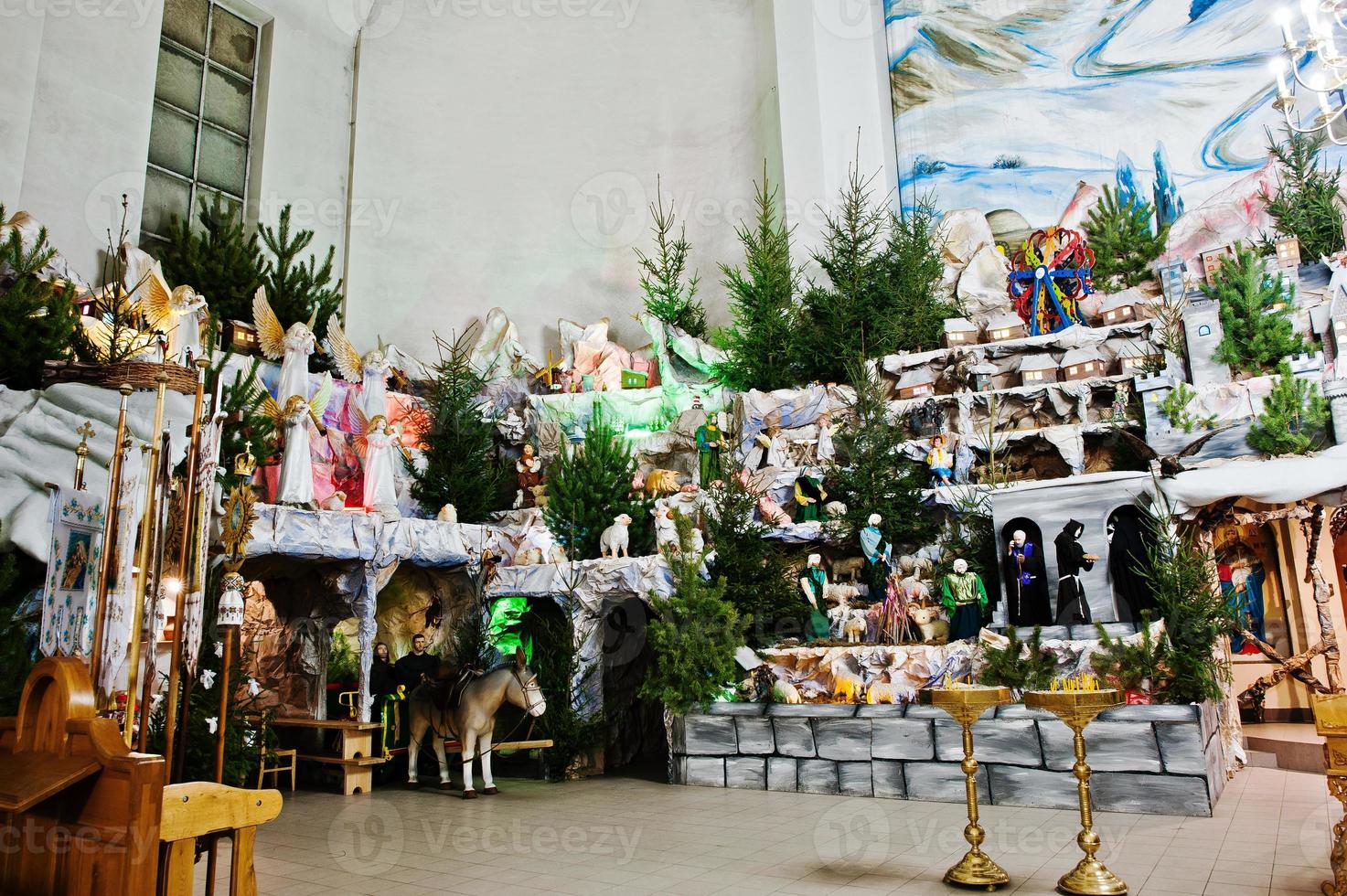 Very large christmas nativity crib photo