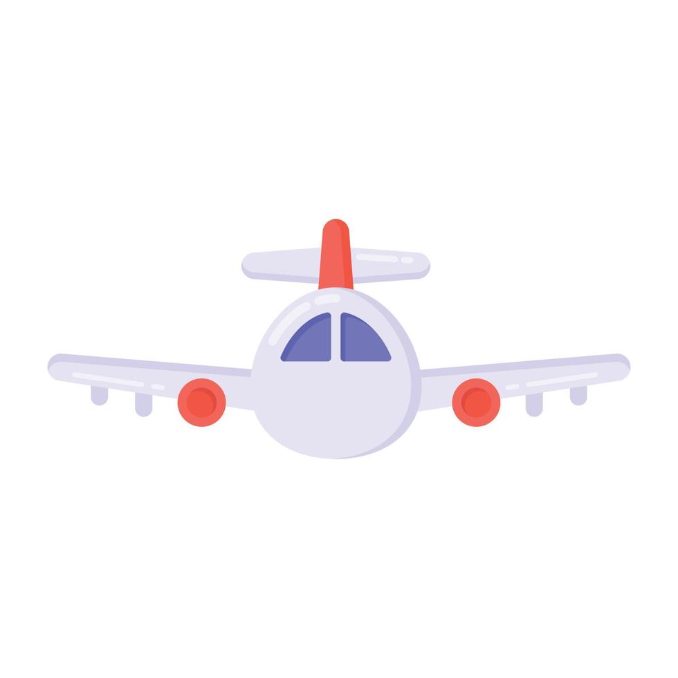 es hora de volar por aire, icono de avión en estilo vector plano