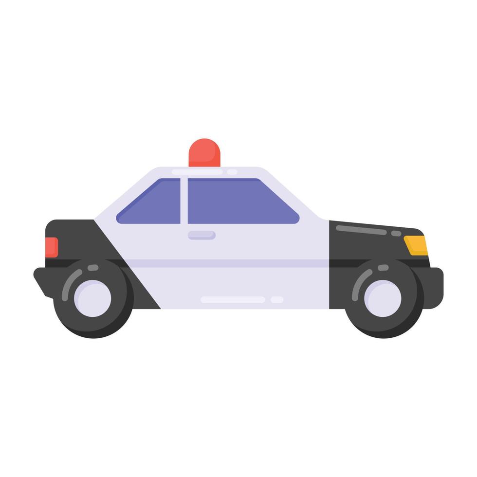 vector de icono de vehículo de policía en diseño plano