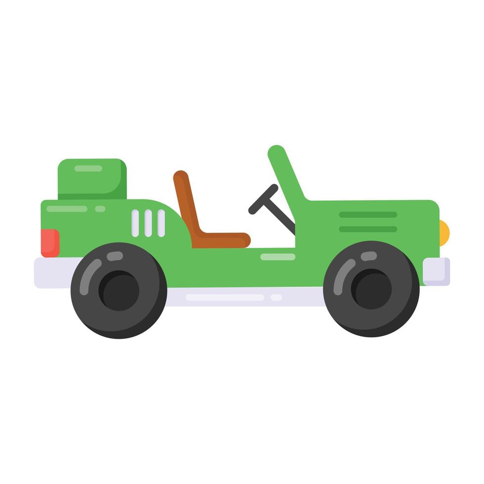 Flat convertible jeep icon design, quadro concept vector