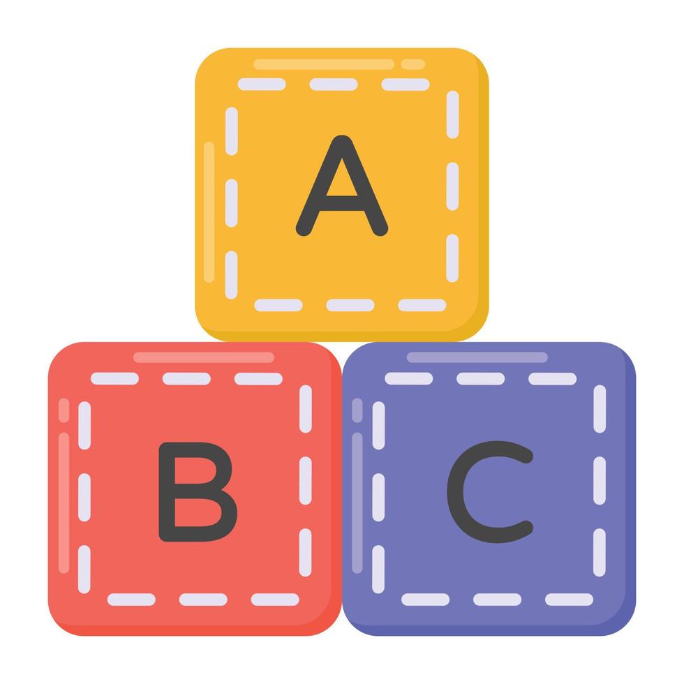 Abc debating flat icon of education blocks vector
