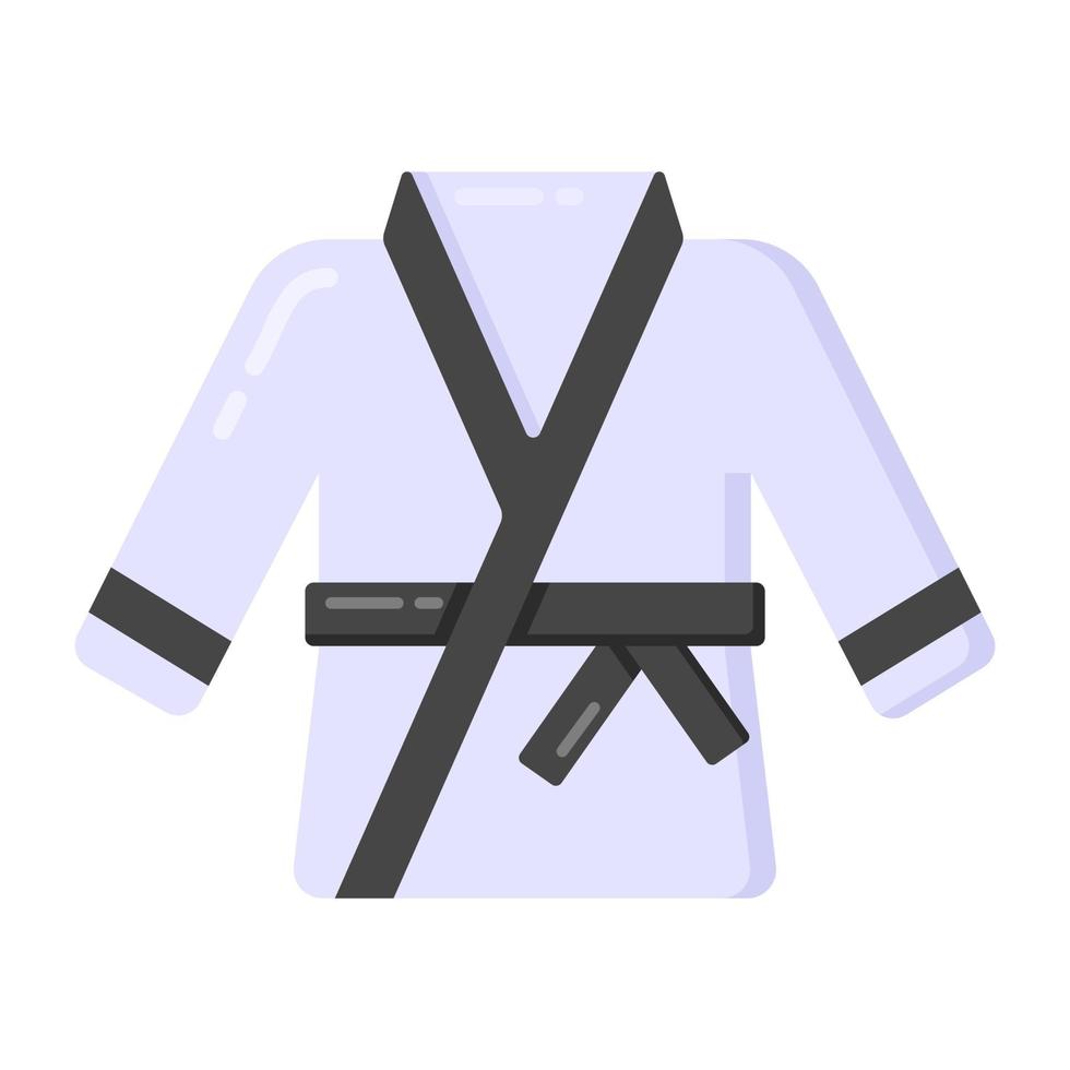 Karate uniform, flat icon of karate gi vector