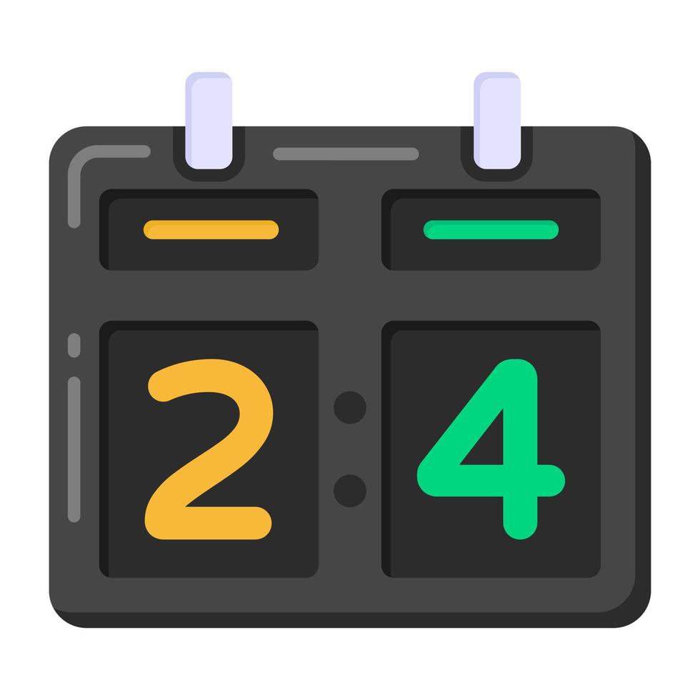 Displaying sports teams status, scoreboard icon in flat style vector