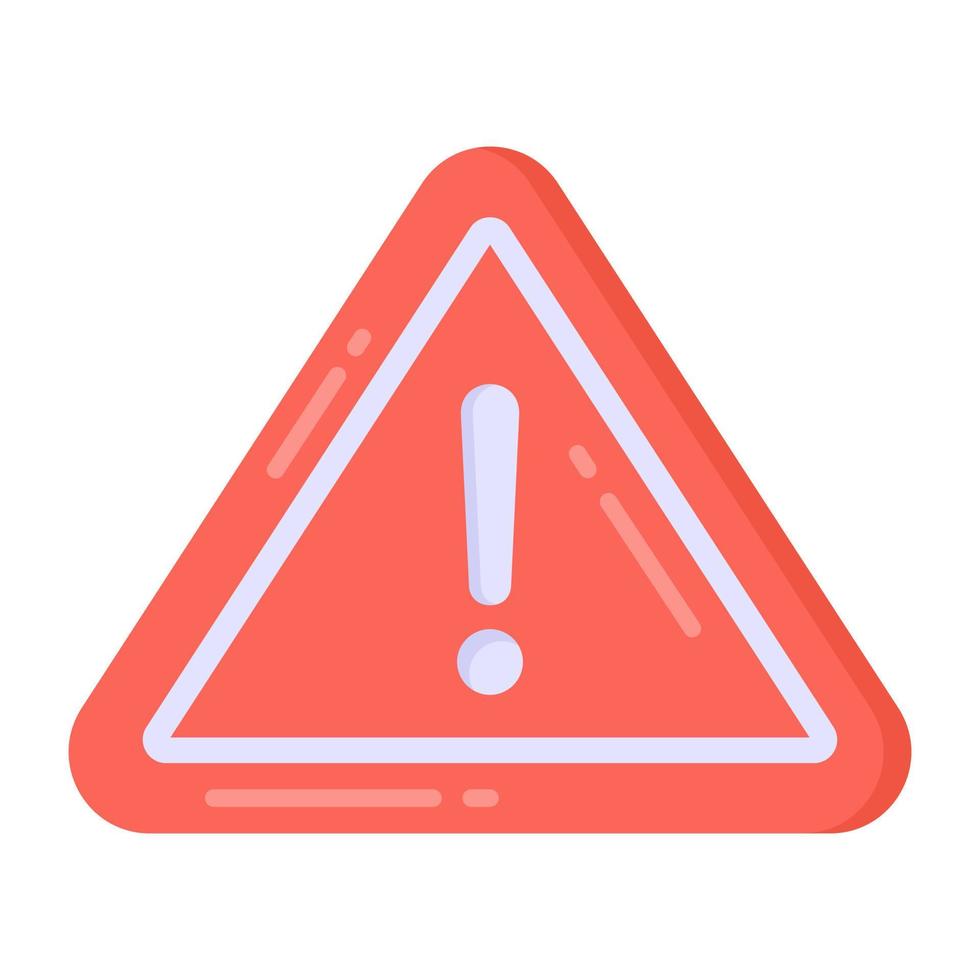 Attention in flat style icon, alert symbol vector