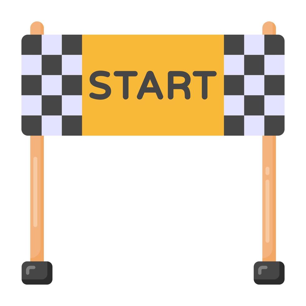 Race start point, flat icon of start line vector