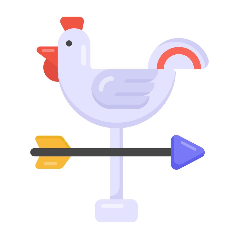 A weather vane icon in flat design, weathercock vector