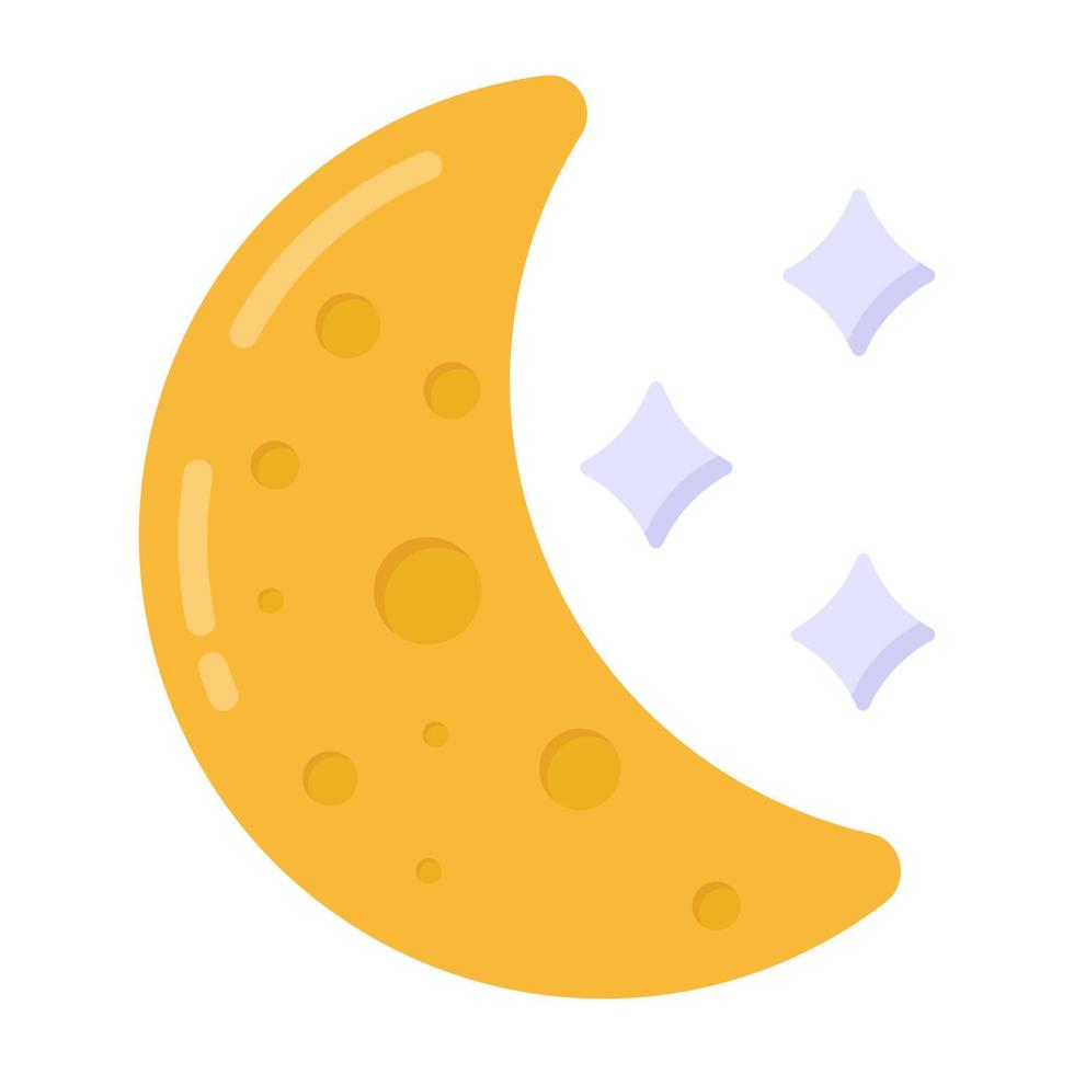 A flat design of clear night icon vector