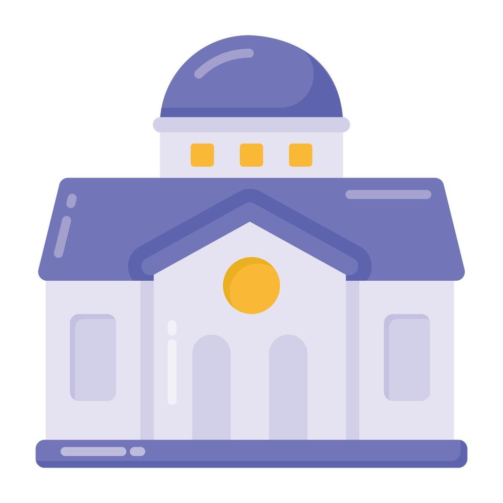 Building in flat style icon vector