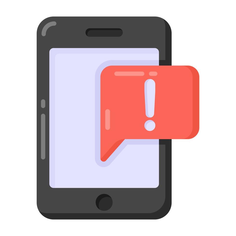 Message Alert in flat style icon, editable vector