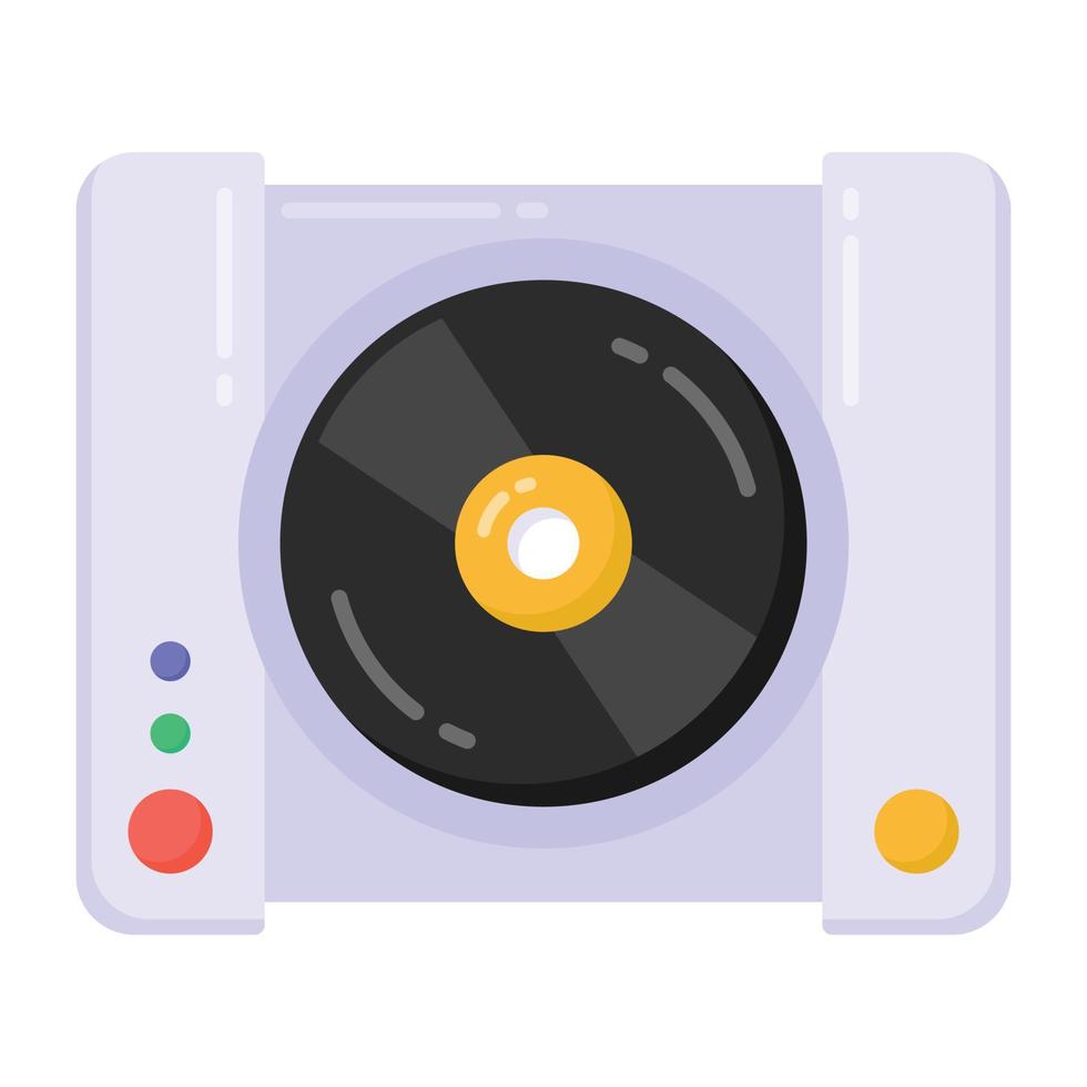 Cd player fat style icon, gadget vector