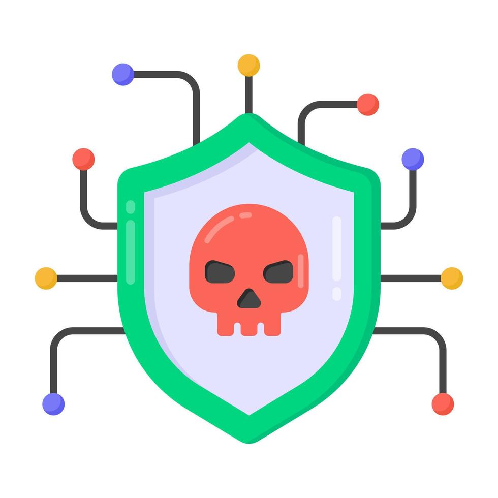 Hacked network in flat style icon, editable vector