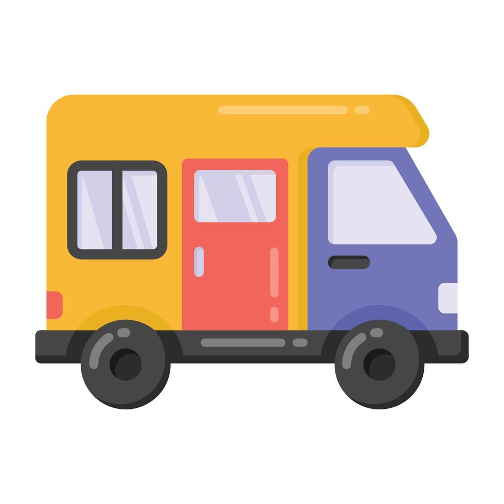 icono de vehículo autopropulsado, diseño plano de caravana vector