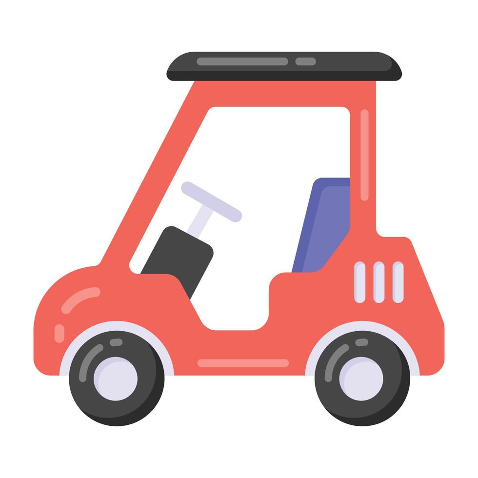 icono de vector de carrito de golf en diseño plano