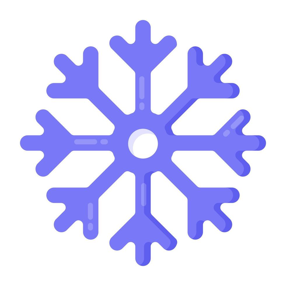 Snow pattern vector, snowflake icon in editable style vector