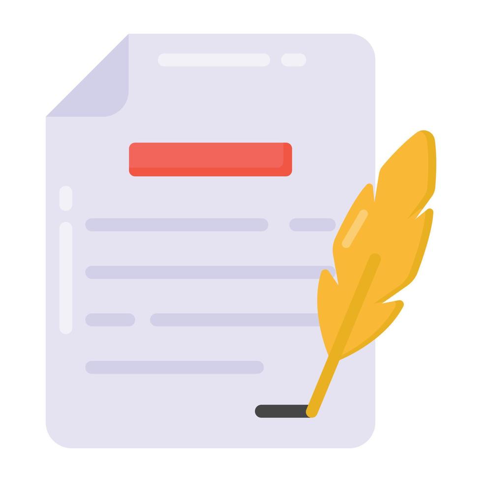 Parchment in flat icon, old manuscript vector
