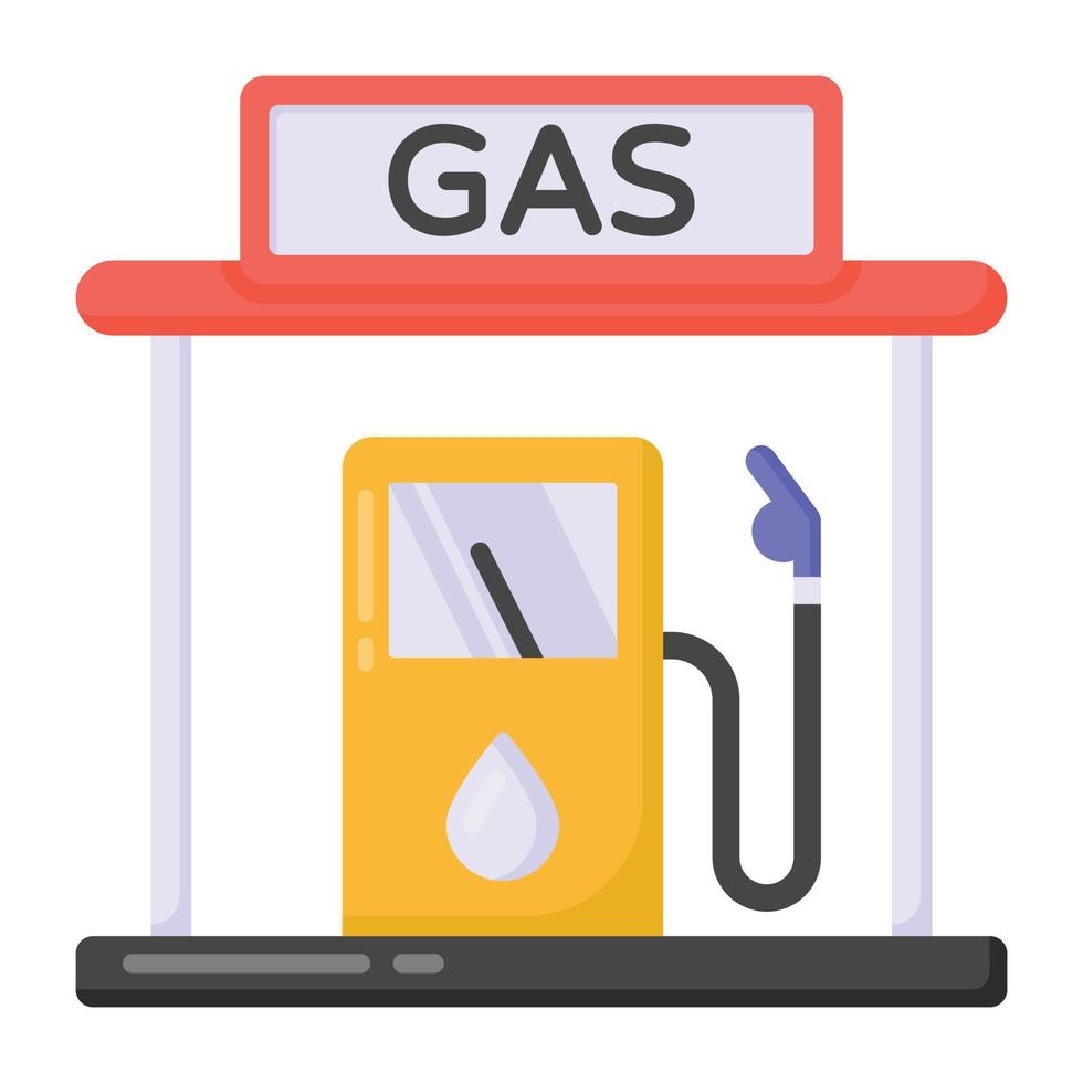 gasolinera en icono de estilo plano vector