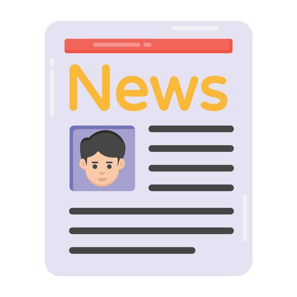 News in flat style icon, editable vector