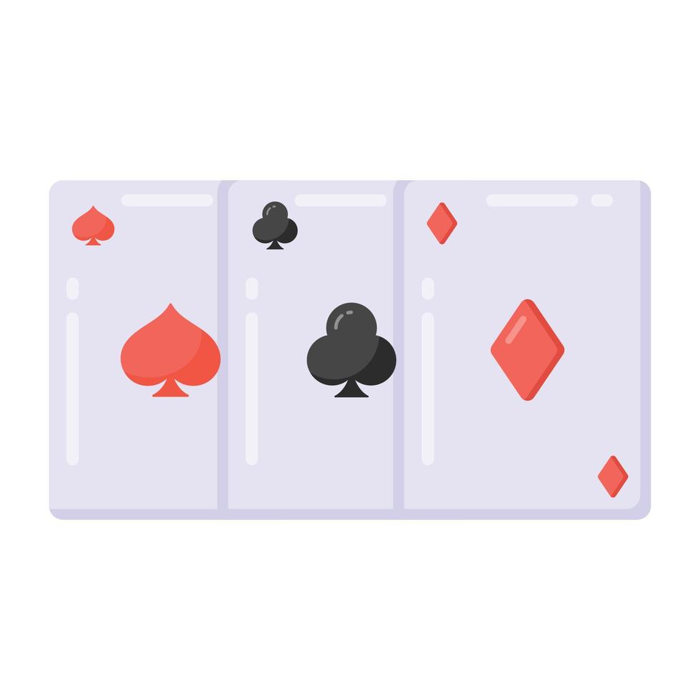 Playing cards denoting flat icon of poker vector