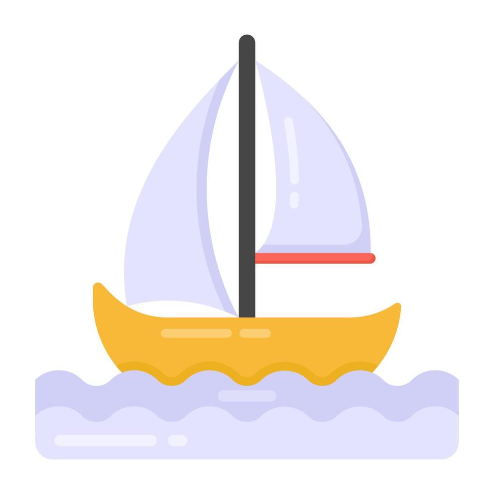 Vector design of yacht, editable icon of sailing