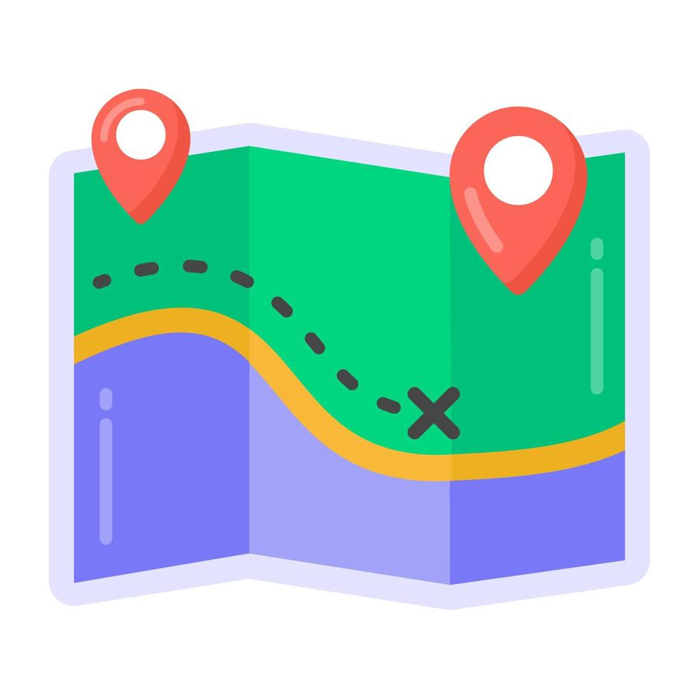 Location map in flat trendy icon, map navigation vector