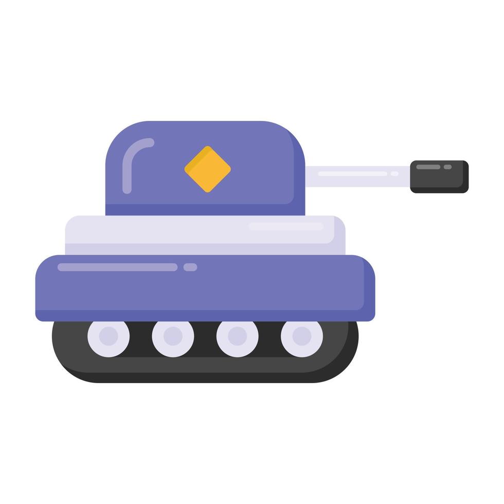 Army tank flat style icon, weapon vehicle vector