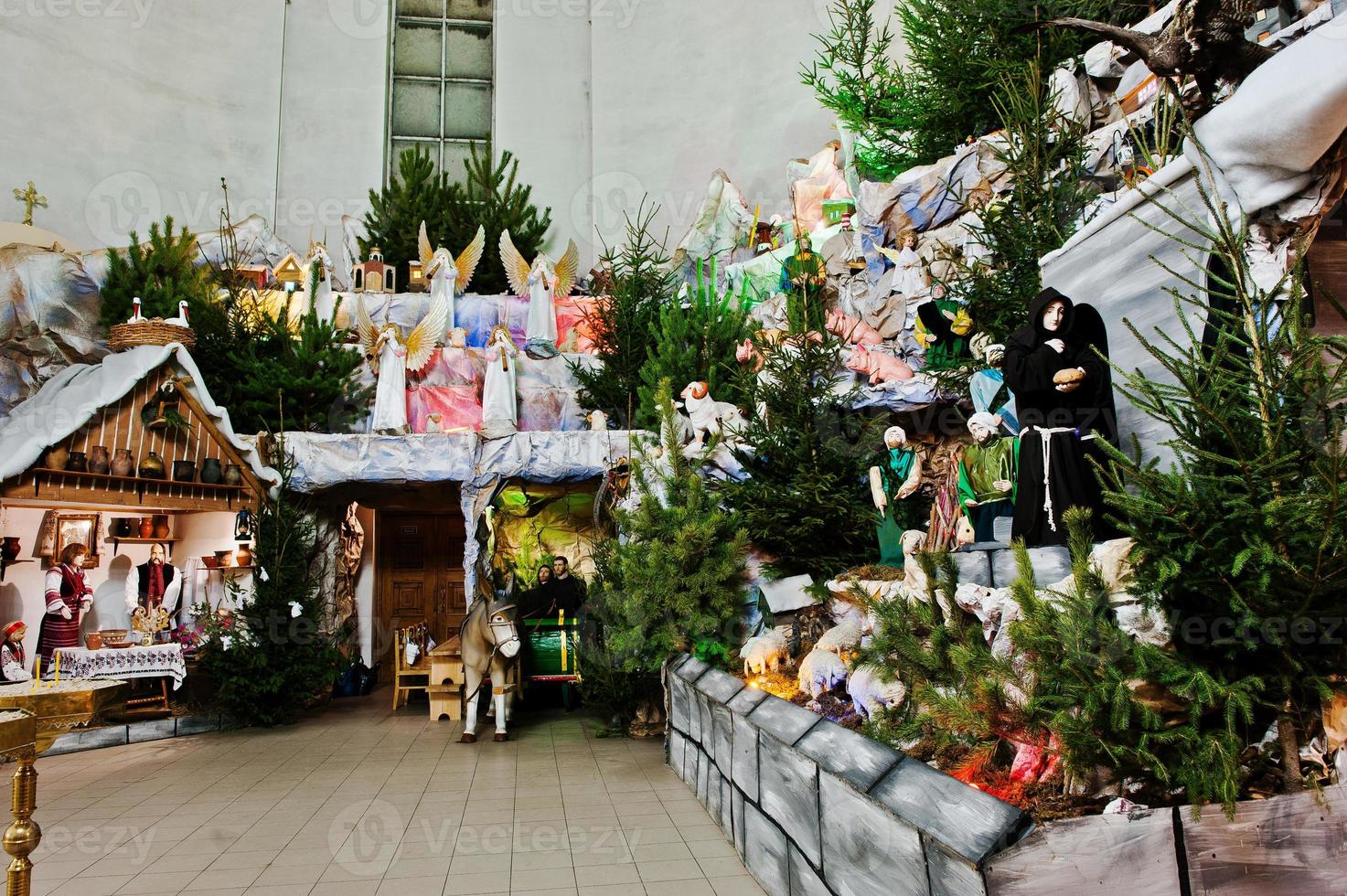 Very large christmas nativity crib photo