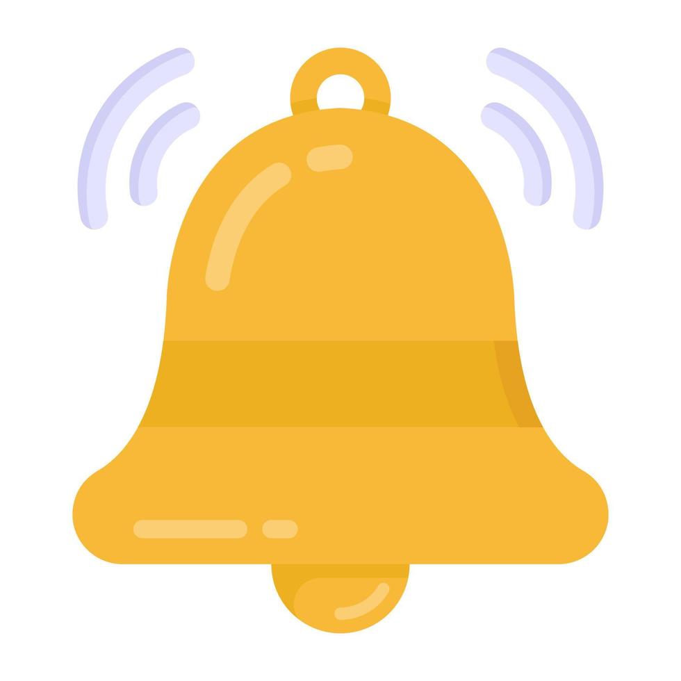 Ringing bell in solid style icon, editable vector