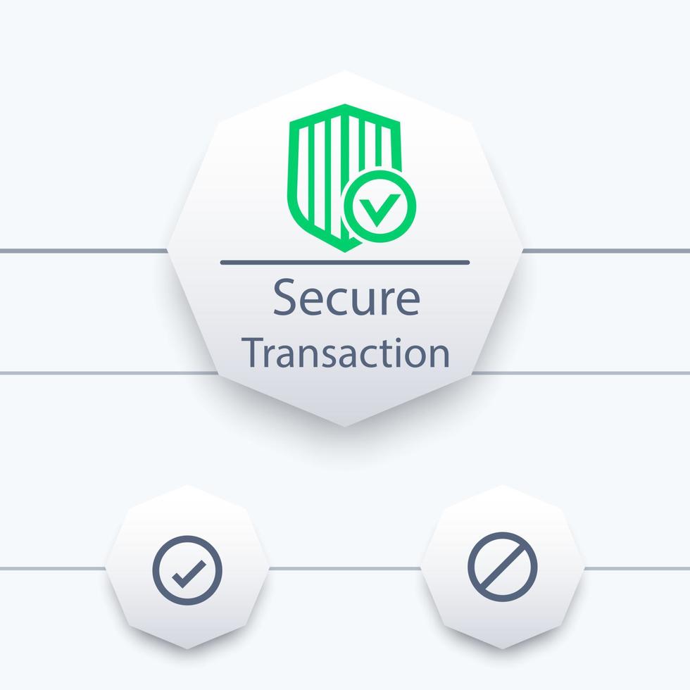 Secure Transaction page, ui elements vector