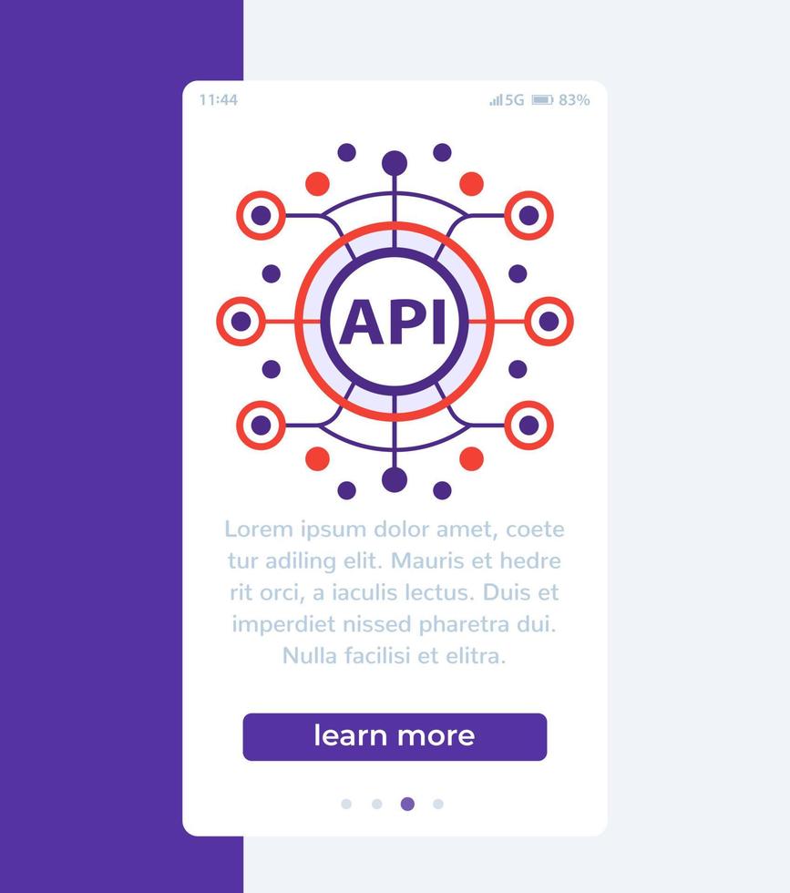 api, interfaz de programación de aplicaciones, banner móvil, vector