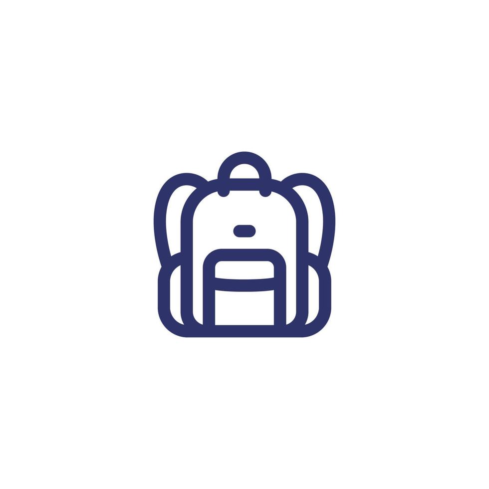 backpack line icon on white vector